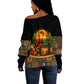Kwanzaa Honoring The Roots Off Shoulder Sweater Pan African Kinara Unity Traditional Tribal Art