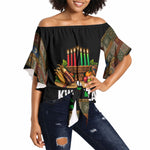 Kwanzaa Honoring The Roots Off Shoulder Wrap Waist Top Pan African Kinara Unity Traditional Tribal Art