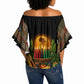 Kwanzaa Honoring The Roots Off Shoulder Wrap Waist Top Pan African Kinara Unity Traditional Tribal Art