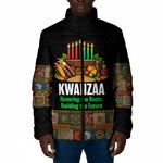Kwanzaa Honoring The Roots Padded Jacket Pan African Kinara Unity Traditional Tribal Art