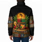 Kwanzaa Honoring The Roots Padded Jacket Pan African Kinara Unity Traditional Tribal Art