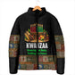 Kwanzaa Honoring The Roots Padded Jacket Pan African Kinara Unity Traditional Tribal Art
