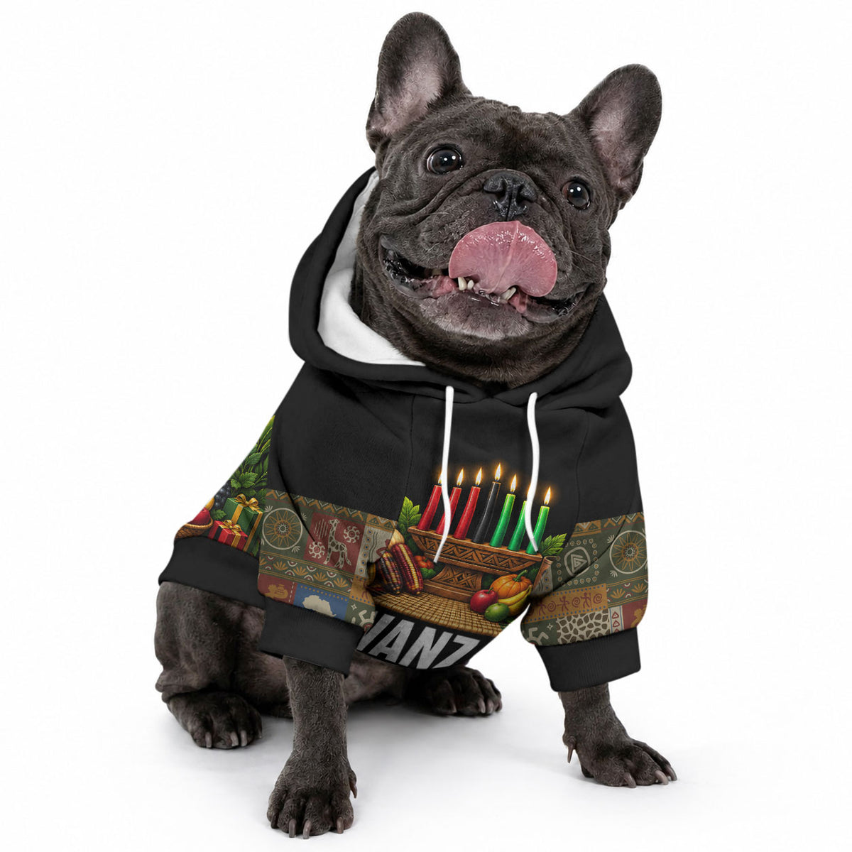 Kwanzaa Honoring The Roots Pet Hoodie Pan African Kinara Unity Traditional Tribal Art