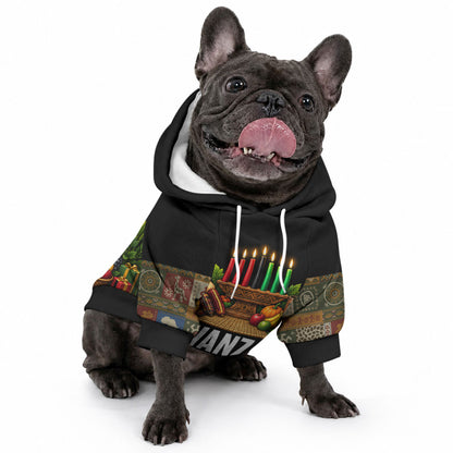 Kwanzaa Honoring The Roots Pet Hoodie Pan African Kinara Unity Traditional Tribal Art