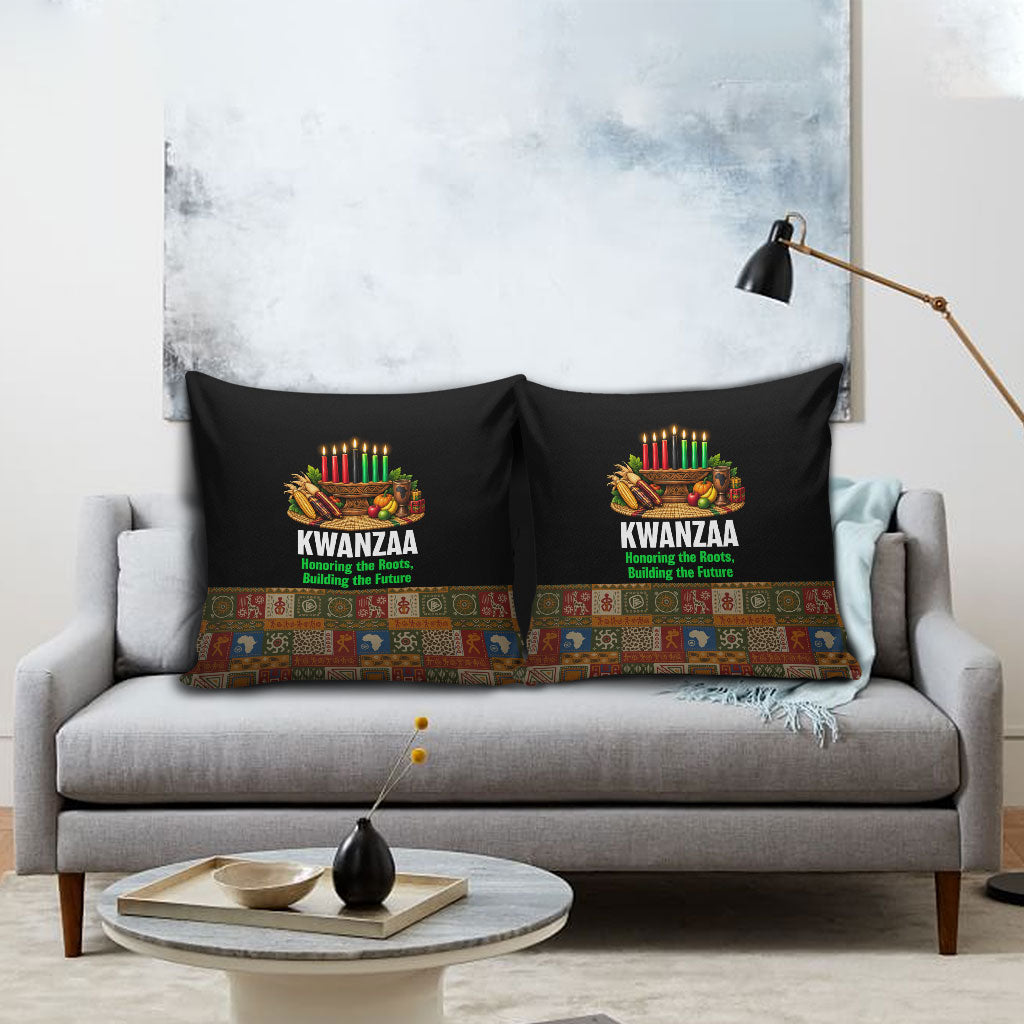 Kwanzaa Honoring The Roots Pillow Cover Pan African Kinara Unity Traditional Tribal Art