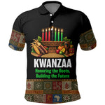 Kwanzaa Honoring The Roots Polo Shirt Pan African Kinara Unity Traditional Tribal Art