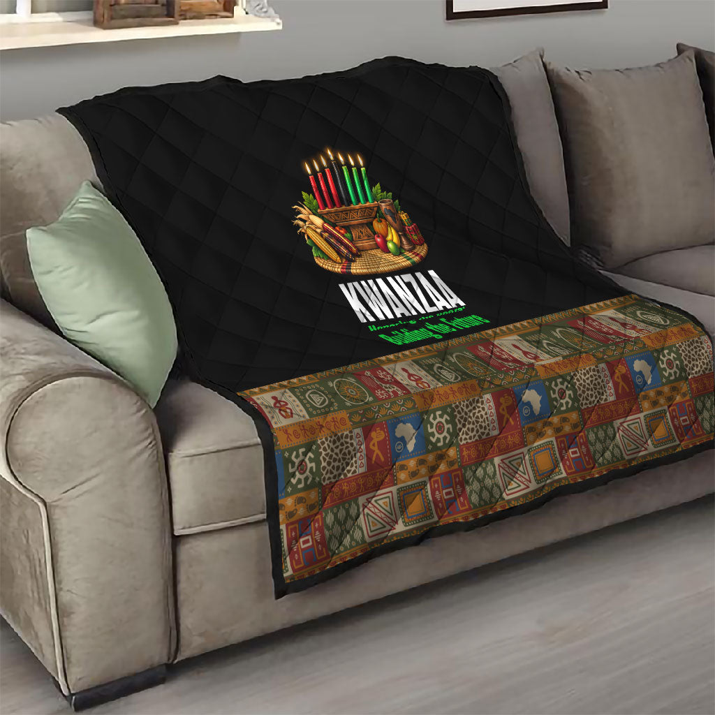 Kwanzaa Honoring The Roots Quilt Pan African Kinara Unity Traditional Tribal Art