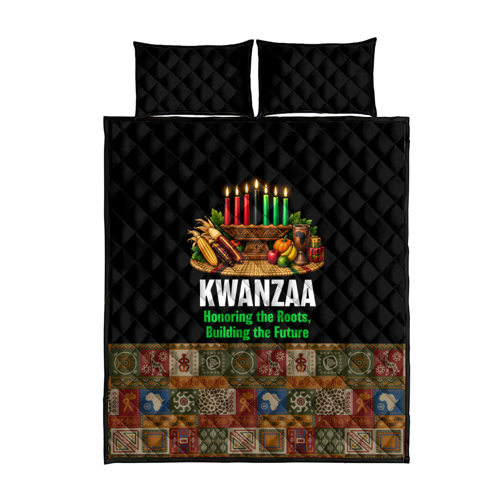 Kwanzaa Honoring The Roots Quilt Bed Set Pan African Kinara Unity Traditional Tribal Art