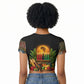 Kwanzaa Honoring The Roots Raglan Cropped T shirt Pan African Kinara Unity Traditional Tribal Art
