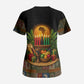 Kwanzaa Honoring The Roots Scrub Top Pan African Kinara Unity Traditional Tribal Art