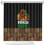 Kwanzaa Honoring The Roots Shower Curtain Pan African Kinara Unity Traditional Tribal Art