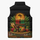 Kwanzaa Honoring The Roots Sleeveless Puffer Jacket Pan African Kinara Unity Traditional Tribal Art