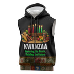 Kwanzaa Honoring The Roots Sleeveless Zip Hoodie Pan African Kinara Unity Traditional Tribal Art