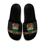 Kwanzaa Honoring The Roots Slide Sandals Pan African Kinara Unity Traditional Tribal Art