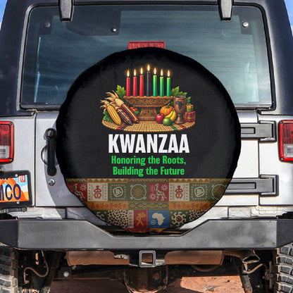 Kwanzaa Honoring The Roots Spare Tire Cover Pan African Kinara Unity Traditional Tribal Art