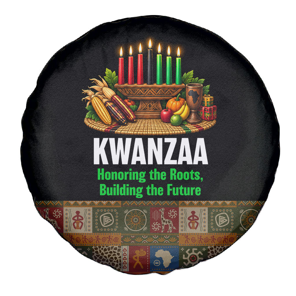 Kwanzaa Honoring The Roots Spare Tire Cover Pan African Kinara Unity Traditional Tribal Art