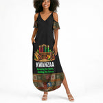 Kwanzaa Honoring The Roots Summer Maxi Dress Pan African Kinara Unity Traditional Tribal Art