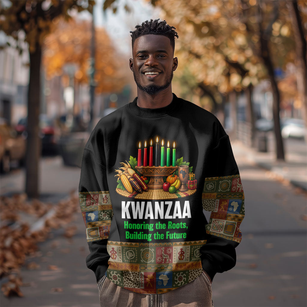 Kwanzaa Honoring The Roots Sweatshirt Pan African Kinara Unity Traditional Tribal Art
