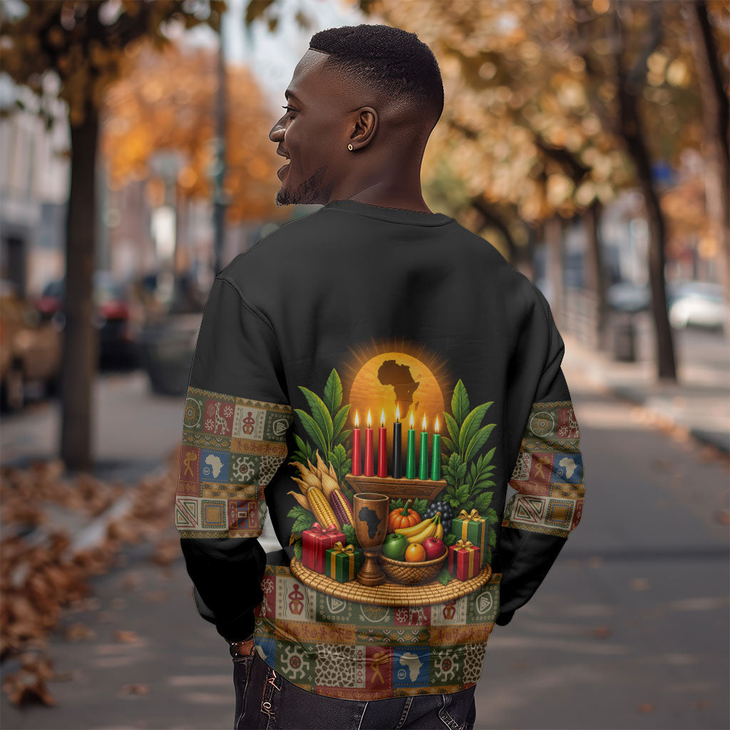 Kwanzaa Honoring The Roots Sweatshirt Pan African Kinara Unity Traditional Tribal Art