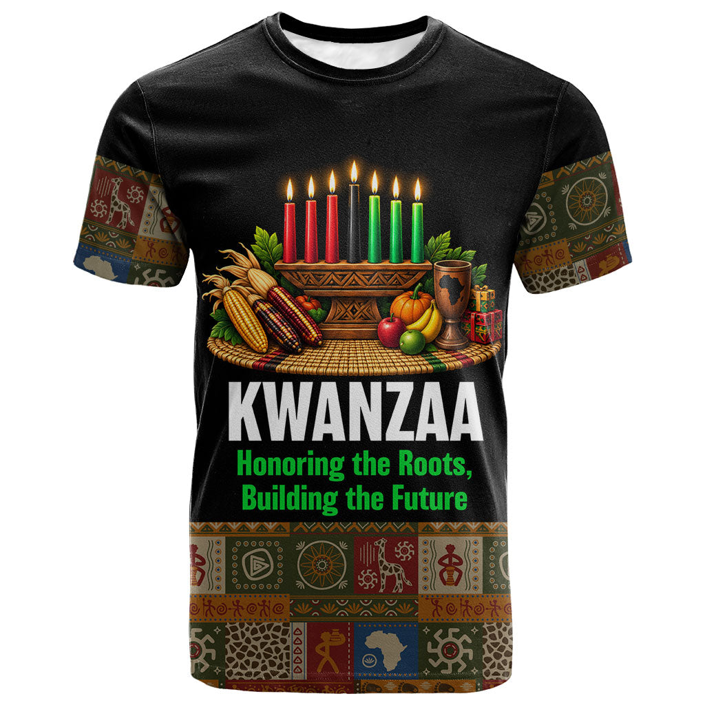 Kwanzaa Honoring The Roots T shirt Pan African Kinara Unity Traditional Tribal Art