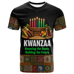 Kwanzaa Honoring The Roots T shirt Pan African Kinara Unity Traditional Tribal Art