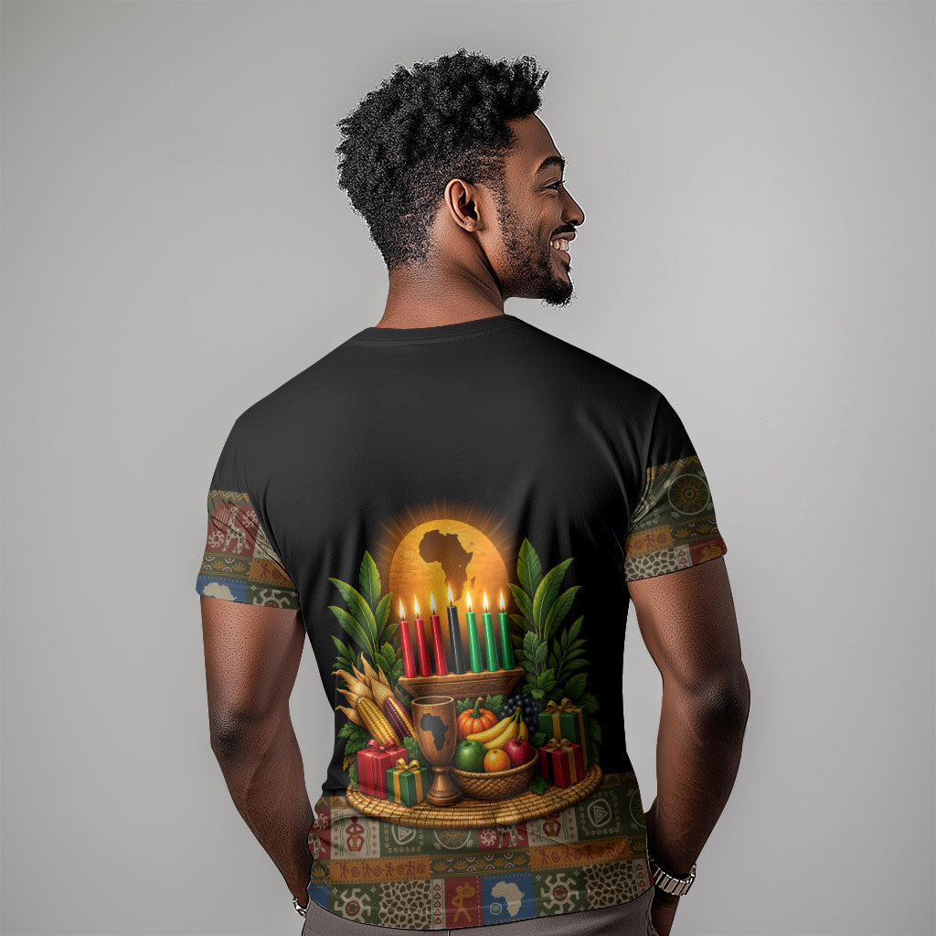 Kwanzaa Honoring The Roots T shirt Pan African Kinara Unity Traditional Tribal Art