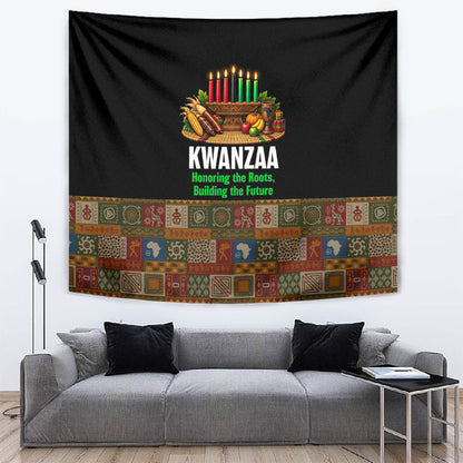 Kwanzaa Honoring The Roots Tapestry Pan African Kinara Unity Traditional Tribal Art