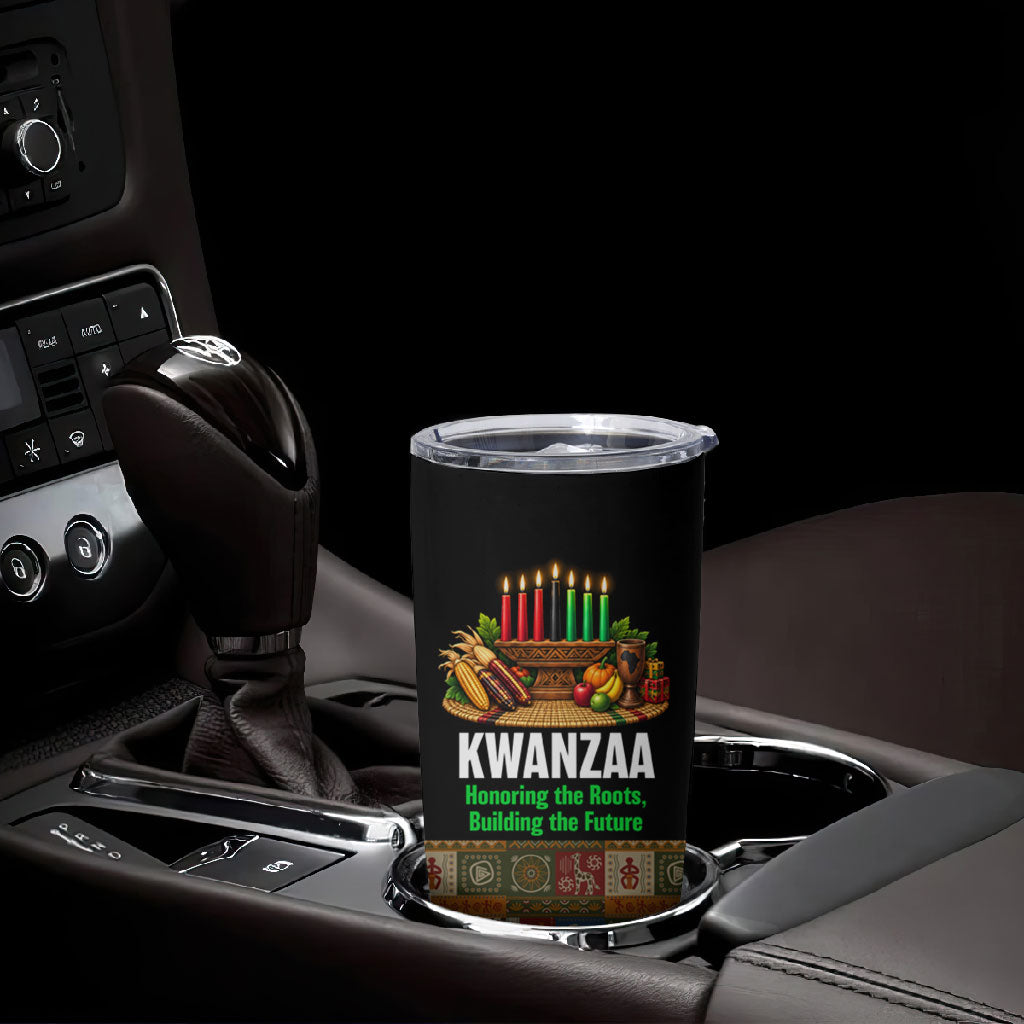 Kwanzaa Honoring The Roots Tumbler Cup Pan African Kinara Unity Traditional Tribal Art