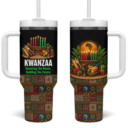 Kwanzaa Honoring The Roots Tumbler With Handle Pan African Kinara Unity Traditional Tribal Art
