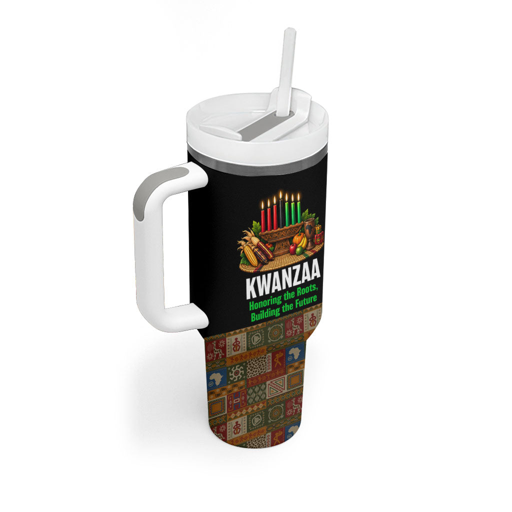 Kwanzaa Honoring The Roots Tumbler With Handle Pan African Kinara Unity Traditional Tribal Art