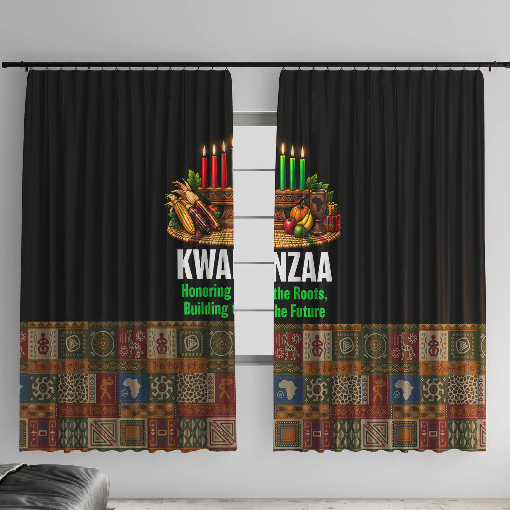 Kwanzaa Honoring The Roots Window Curtain Pan African Kinara Unity Traditional Tribal Art