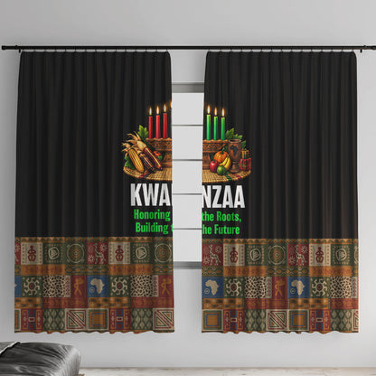 Kwanzaa Honoring The Roots Window Curtain Pan African Kinara Unity Traditional Tribal Art