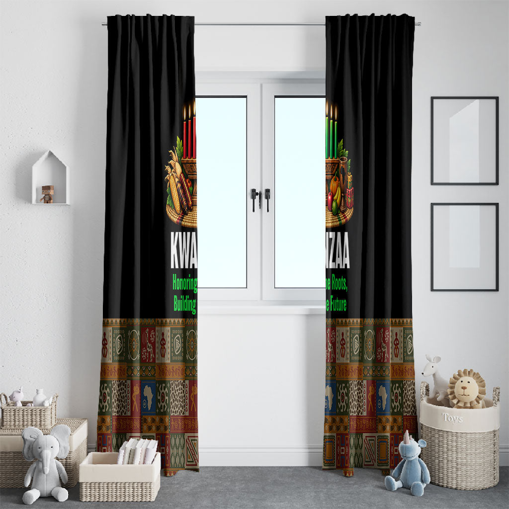 Kwanzaa Honoring The Roots Window Curtain Pan African Kinara Unity Traditional Tribal Art