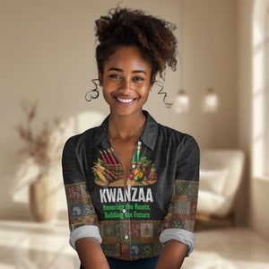 Kwanzaa Honoring The Roots Women Casual Shirt Pan African Kinara Unity Traditional Tribal Art