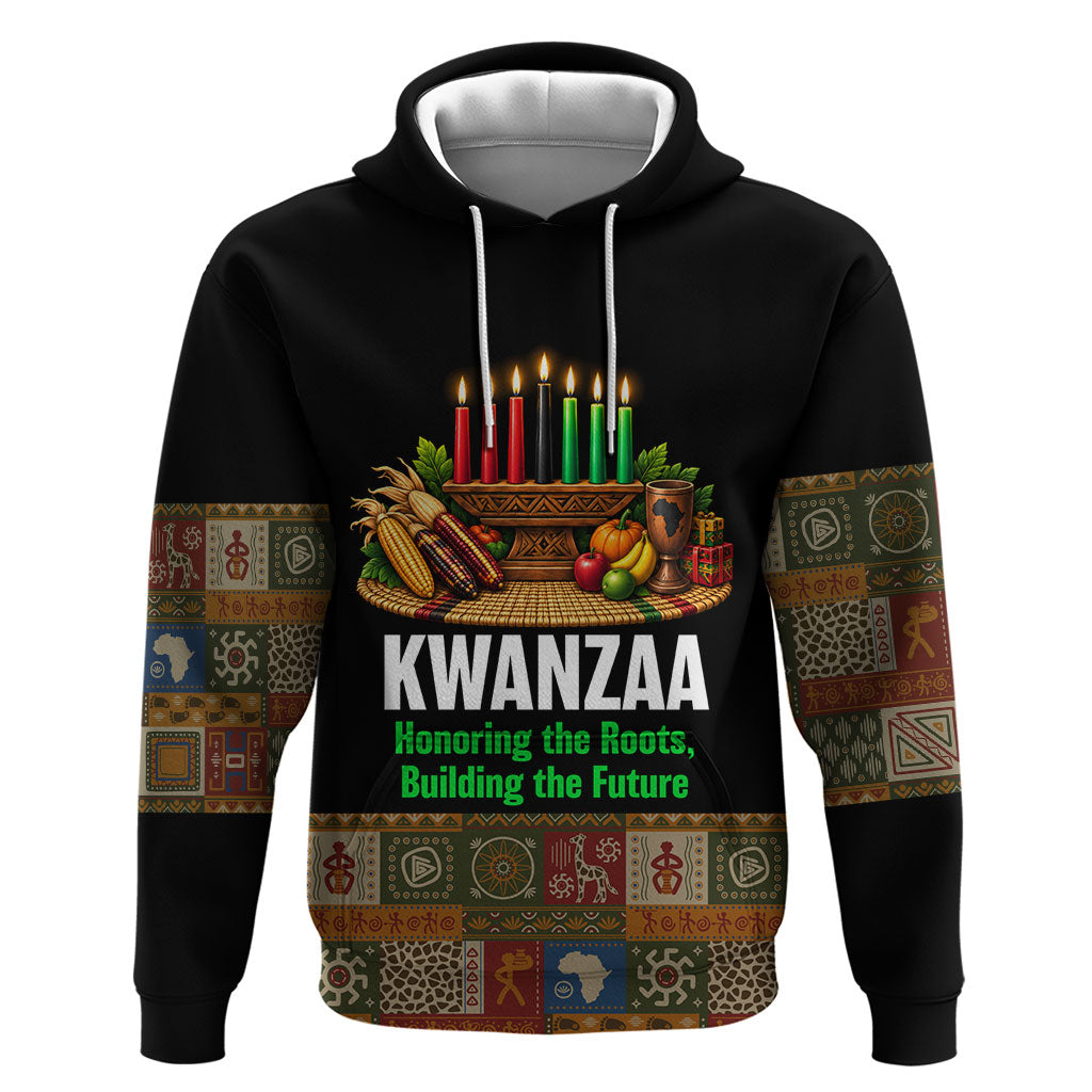 Kwanzaa Honoring The Roots Zip Hoodie Pan African Kinara Unity Traditional Tribal Art