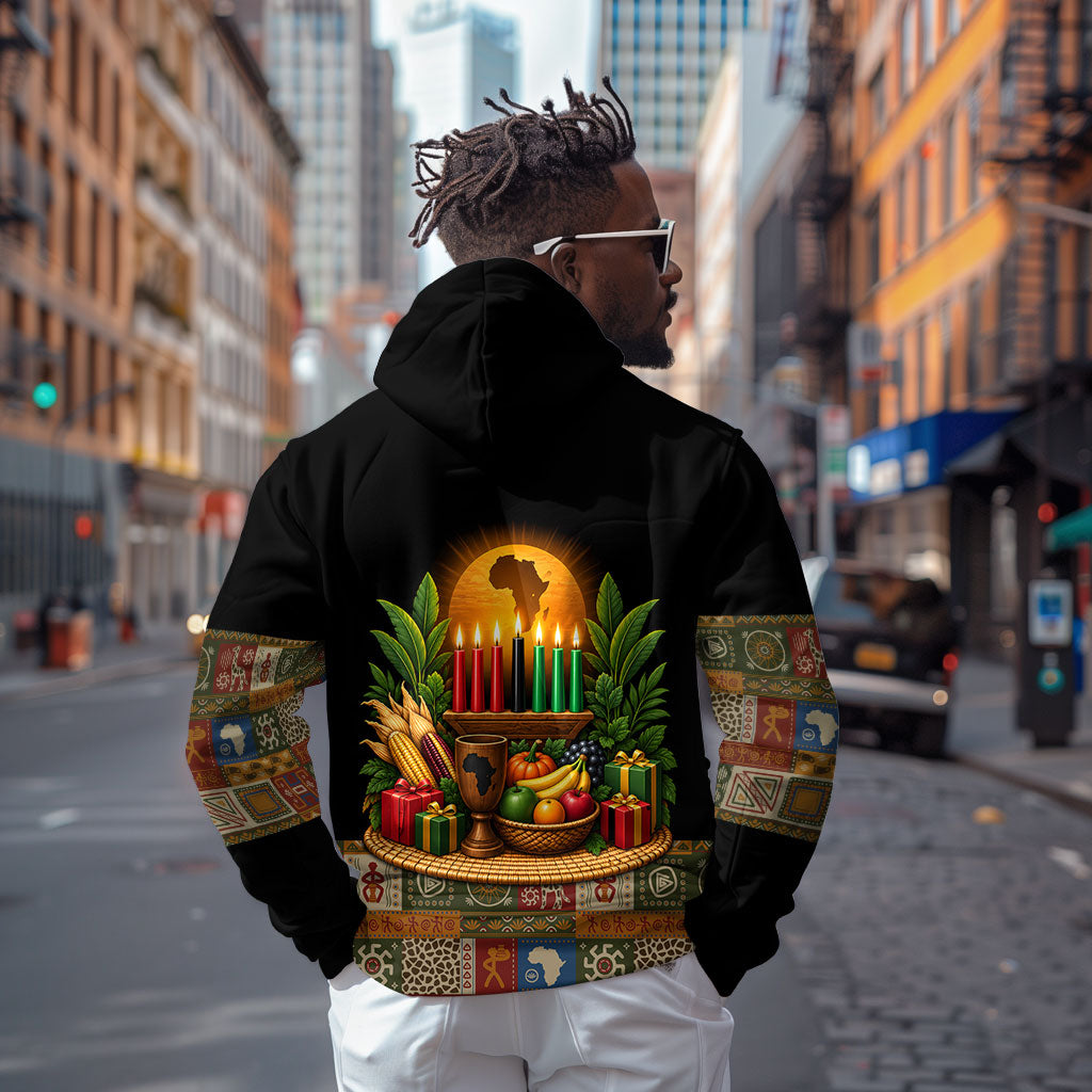 Kwanzaa Honoring The Roots Zip Hoodie Pan African Kinara Unity Traditional Tribal Art