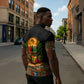 Kwanzaa Honoring The Roots Zipper Polo Shirt Pan African Kinara Unity Traditional Tribal Art