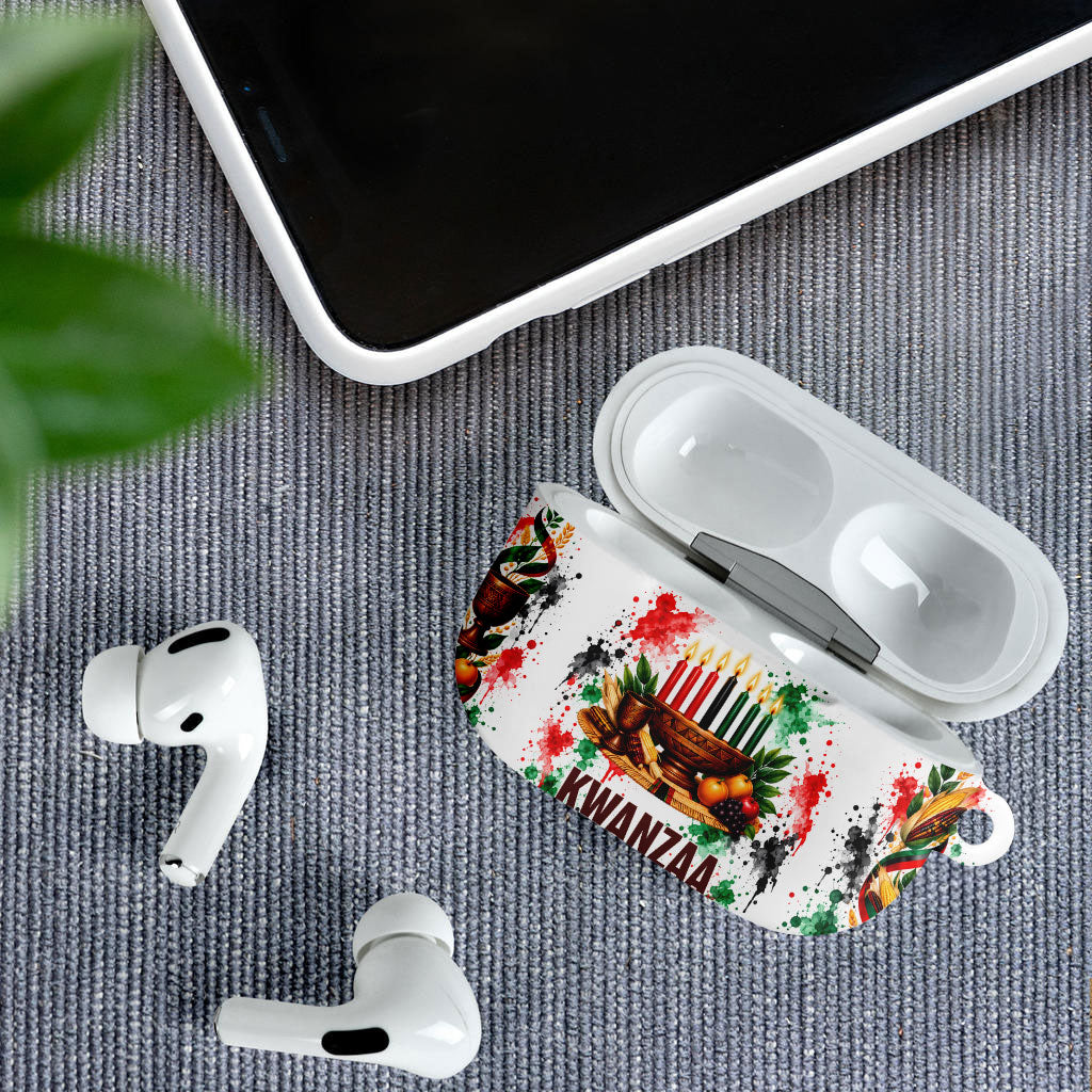 Kwanzaa Pan African AirPods Case - Mishumaa Saba - Black History - Watercolor Art