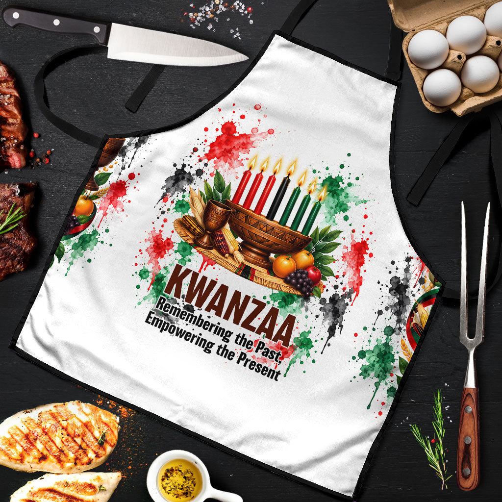Kwanzaa Pan African Apron - Mishumaa Saba - Black History - Watercolor Art