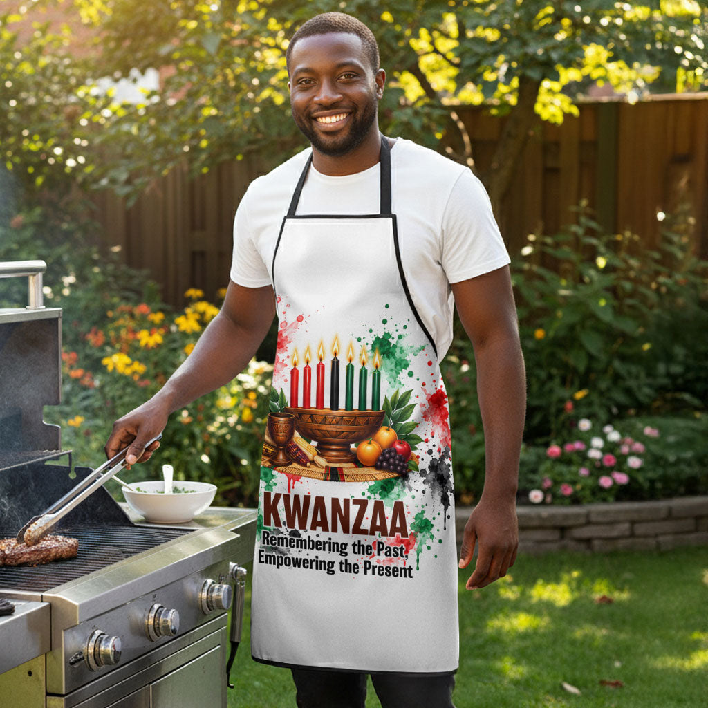 Kwanzaa Pan African Apron - Mishumaa Saba - Black History - Watercolor Art