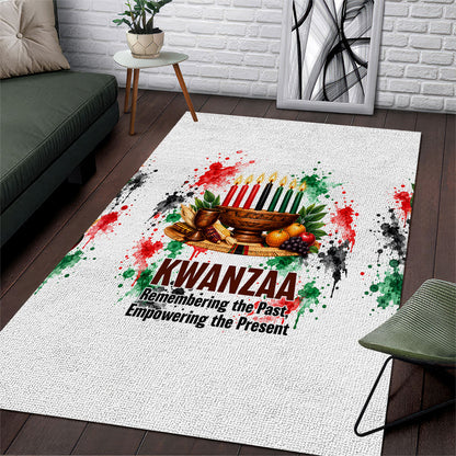 Kwanzaa Pan African Area Rug - Mishumaa Saba - Black History - Watercolor Art