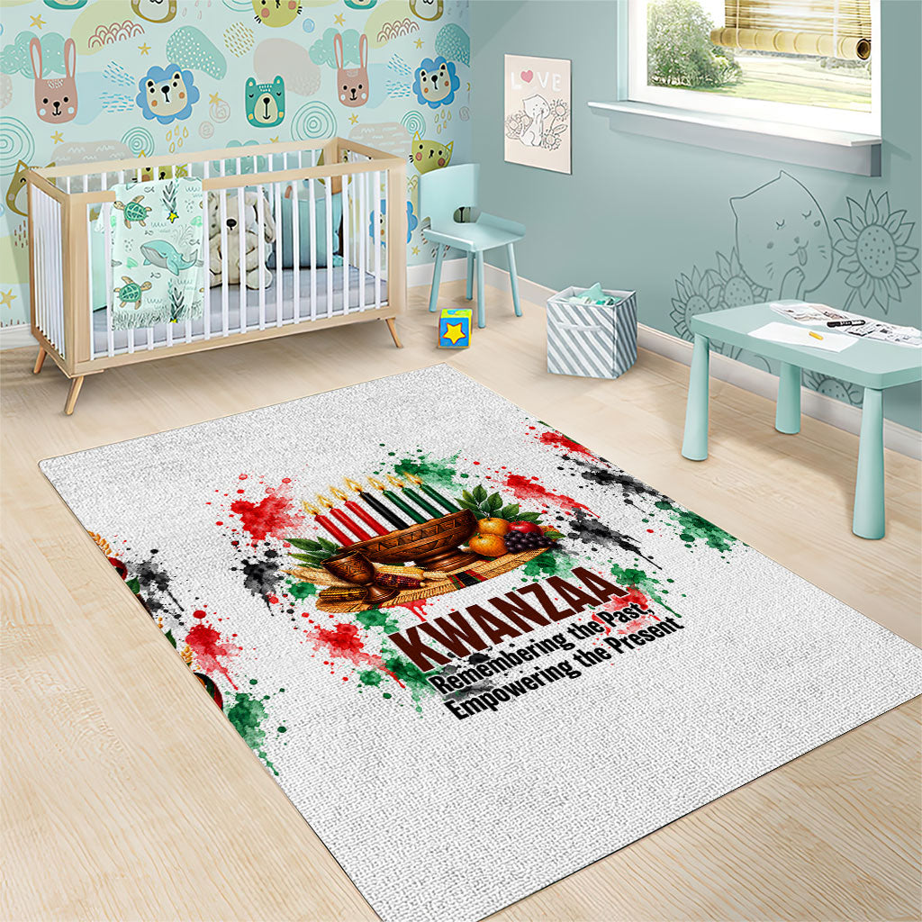 Kwanzaa Pan African Area Rug - Mishumaa Saba - Black History - Watercolor Art
