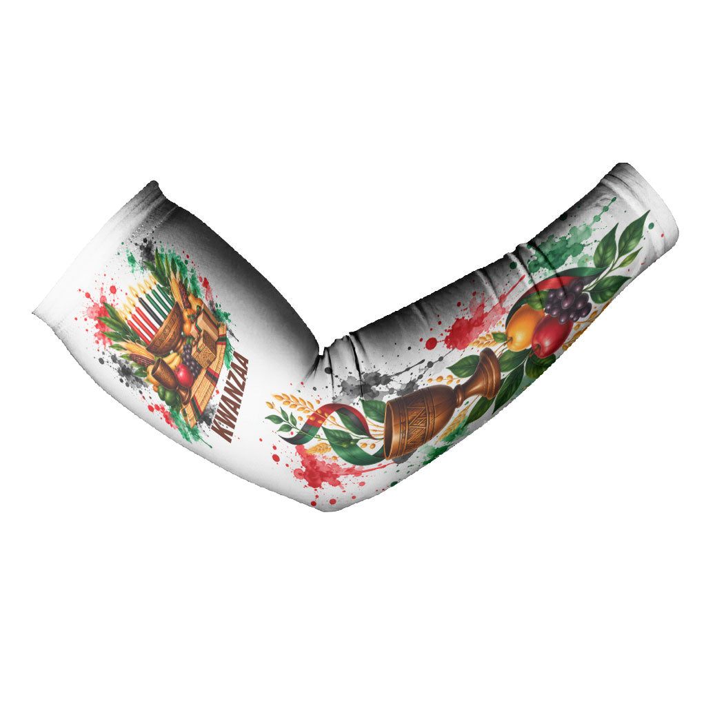Kwanzaa Pan African Arm Sleeves - Mishumaa Saba - Black History - Watercolor Art