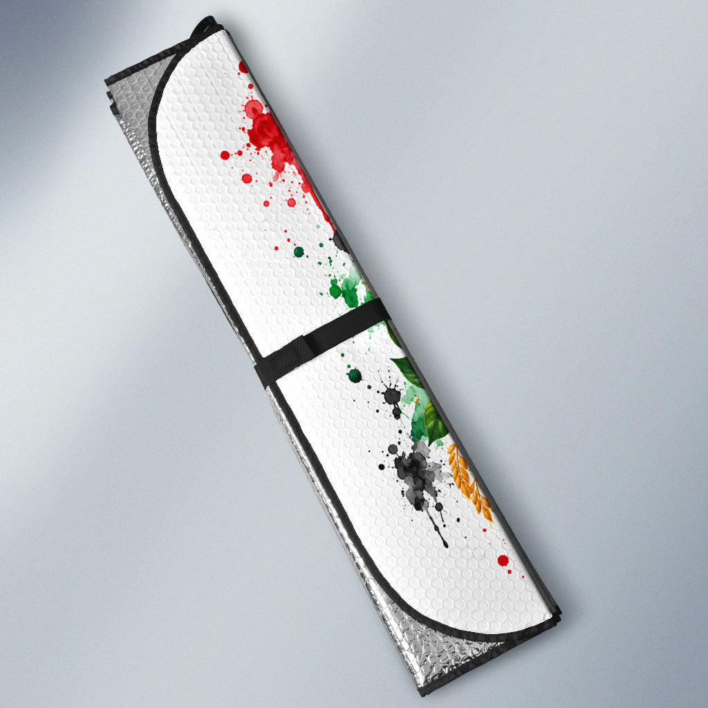Kwanzaa Pan African Auto Sun Shade - Mishumaa Saba - Black History - Watercolor Art