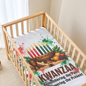 Kwanzaa Pan African Baby Bed Cover - Mishumaa Saba - Black History - Watercolor Art