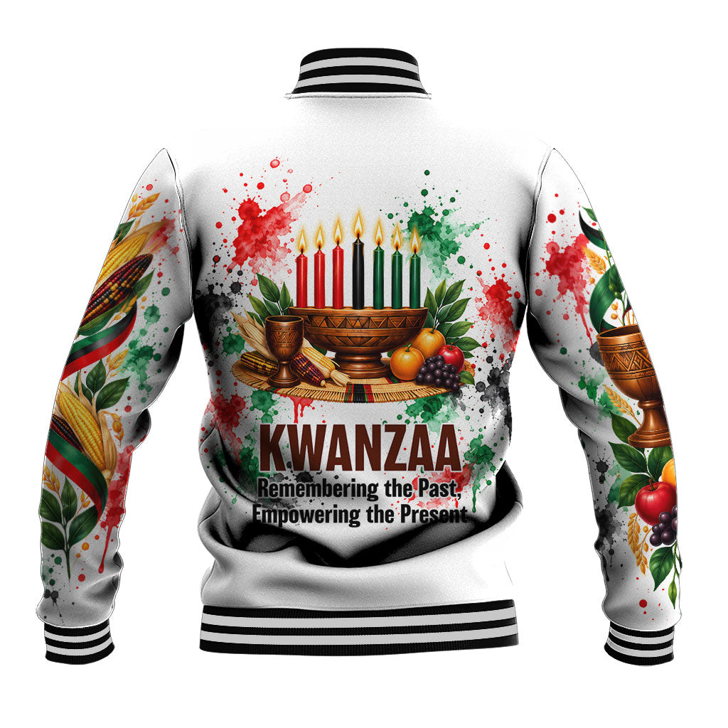 Kwanzaa Pan African Baseball Jacket - Mishumaa Saba - Black History - Watercolor Art