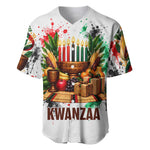 Kwanzaa Pan African Baseball Jersey - Mishumaa Saba - Black History - Watercolor Art
