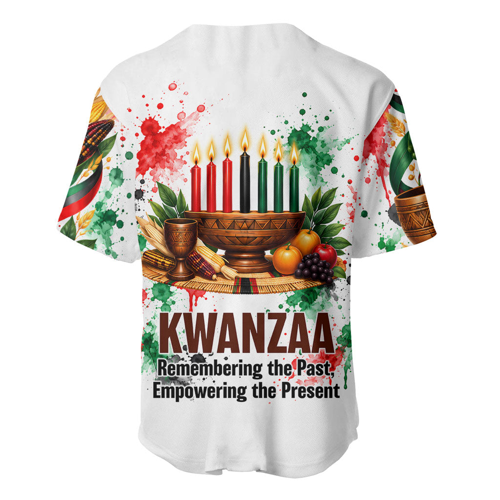 Kwanzaa Pan African Baseball Jersey - Mishumaa Saba - Black History - Watercolor Art