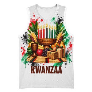 Kwanzaa Pan African Basketball Jersey - Mishumaa Saba - Black History - Watercolor Art