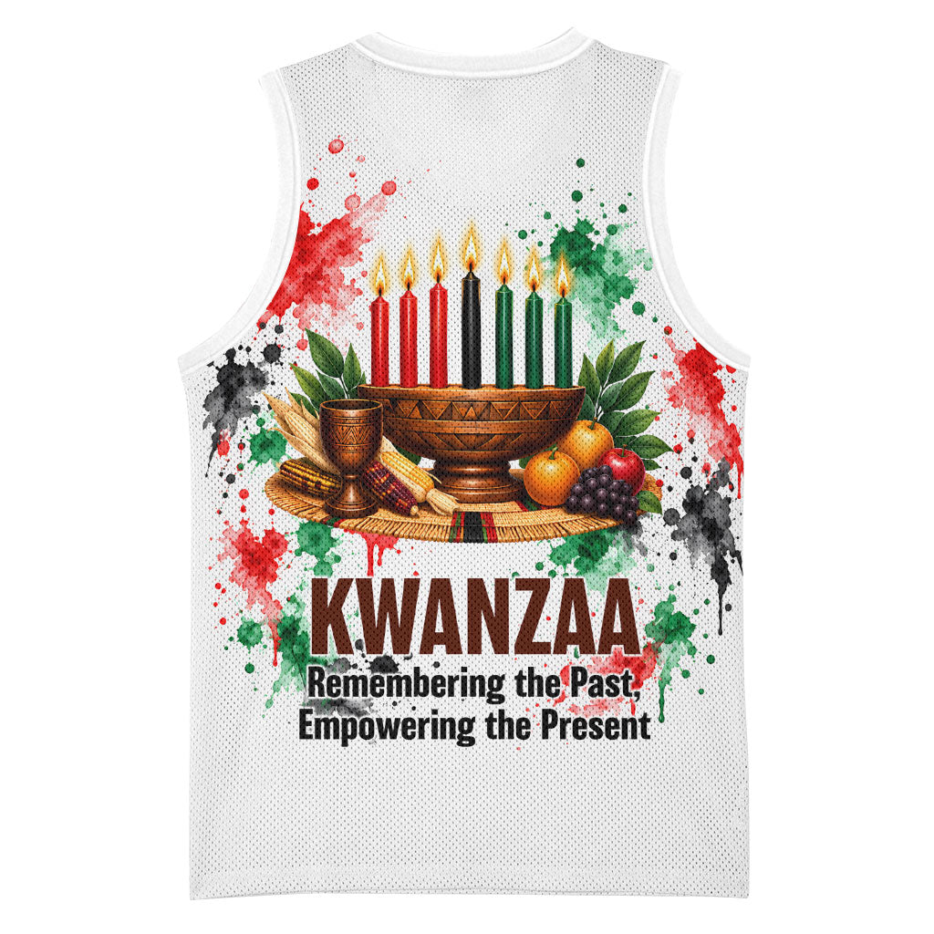 Kwanzaa Pan African Basketball Jersey - Mishumaa Saba - Black History - Watercolor Art